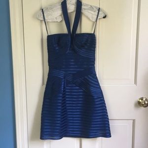 BCBGMAXAZRIA blue bandage dress